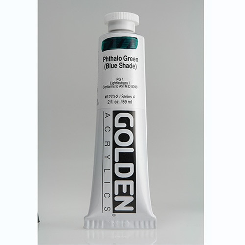 Golden, Heavy Body, Acrylic, Paint, 2oz, Phthalo Green (Blue Shade)